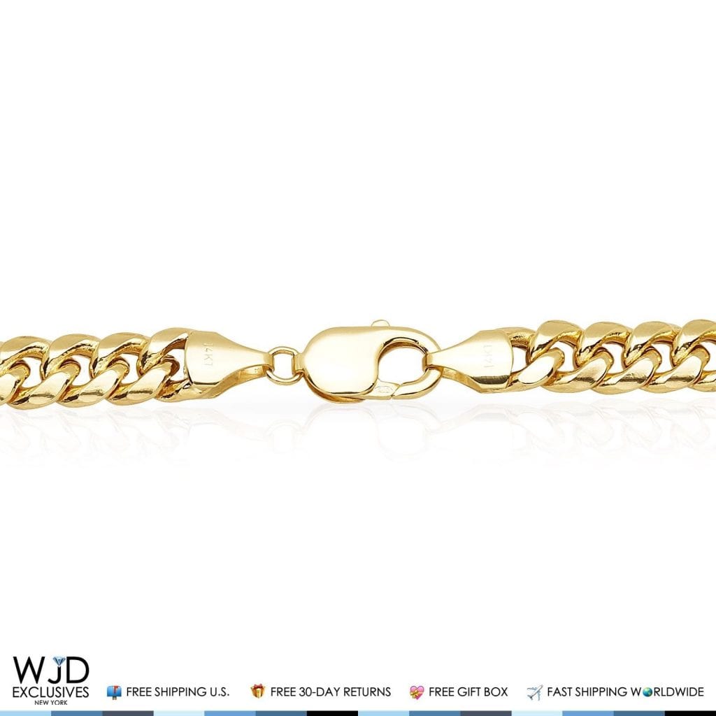 14K Yellow Gold Hollow 10mm Miami Cuban  Chain Necklace 30"
