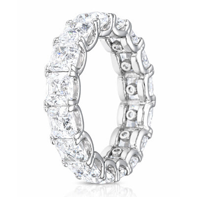 925 Sterling Silver Prong Asscher CZ Eternity Ring