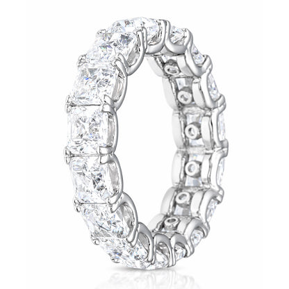 925 Sterling Silver Prong Asscher CZ Eternity Ring
