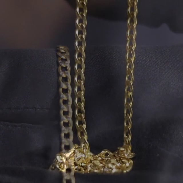 18K Gold Over Silver 3.5mm Diamond-Cut Pave Cuban Curb Chain Necklace 16"-30"
