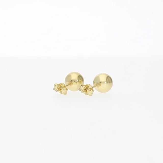 14K Yellow Gold Over Sterling Silver Ball Stud Earrings 3MM-10MM