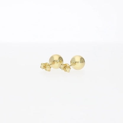 14K Yellow Gold Over Sterling Silver Ball Stud Earrings 3MM-10MM