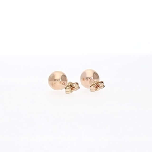 Rose Gold Over Sterling Silver Ball Stud Earrings 3MM-10MM
