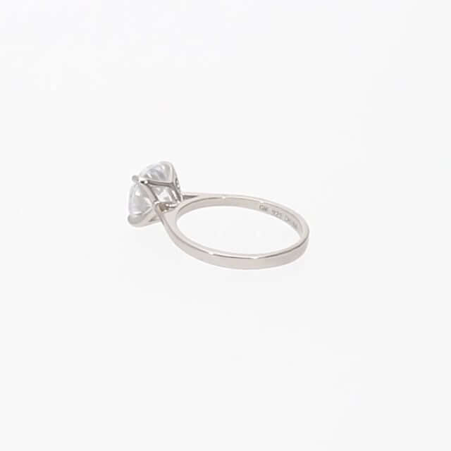 Platinum Over Sterling Silver CZ Brilliant Solitaire Engagement Ring