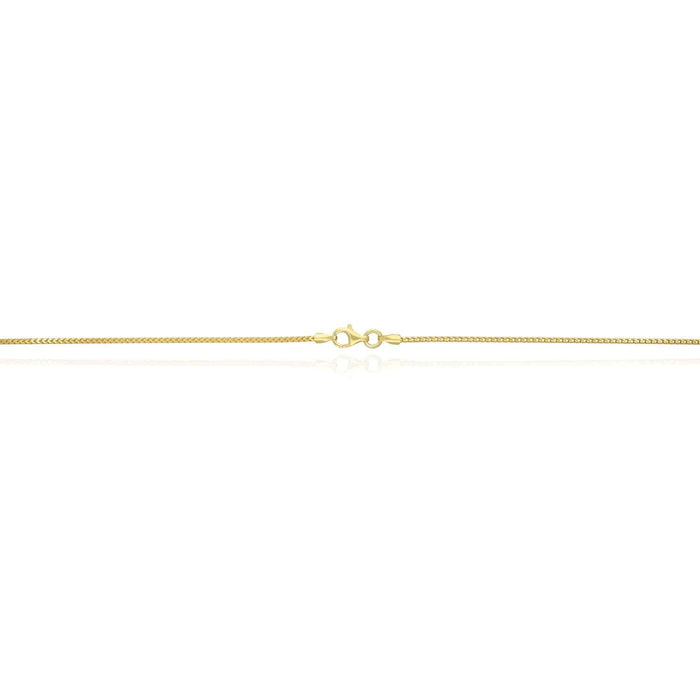18K Yellow Gold Over Silver 1.2mm Franco Chain (Solid Links) 16"-30"