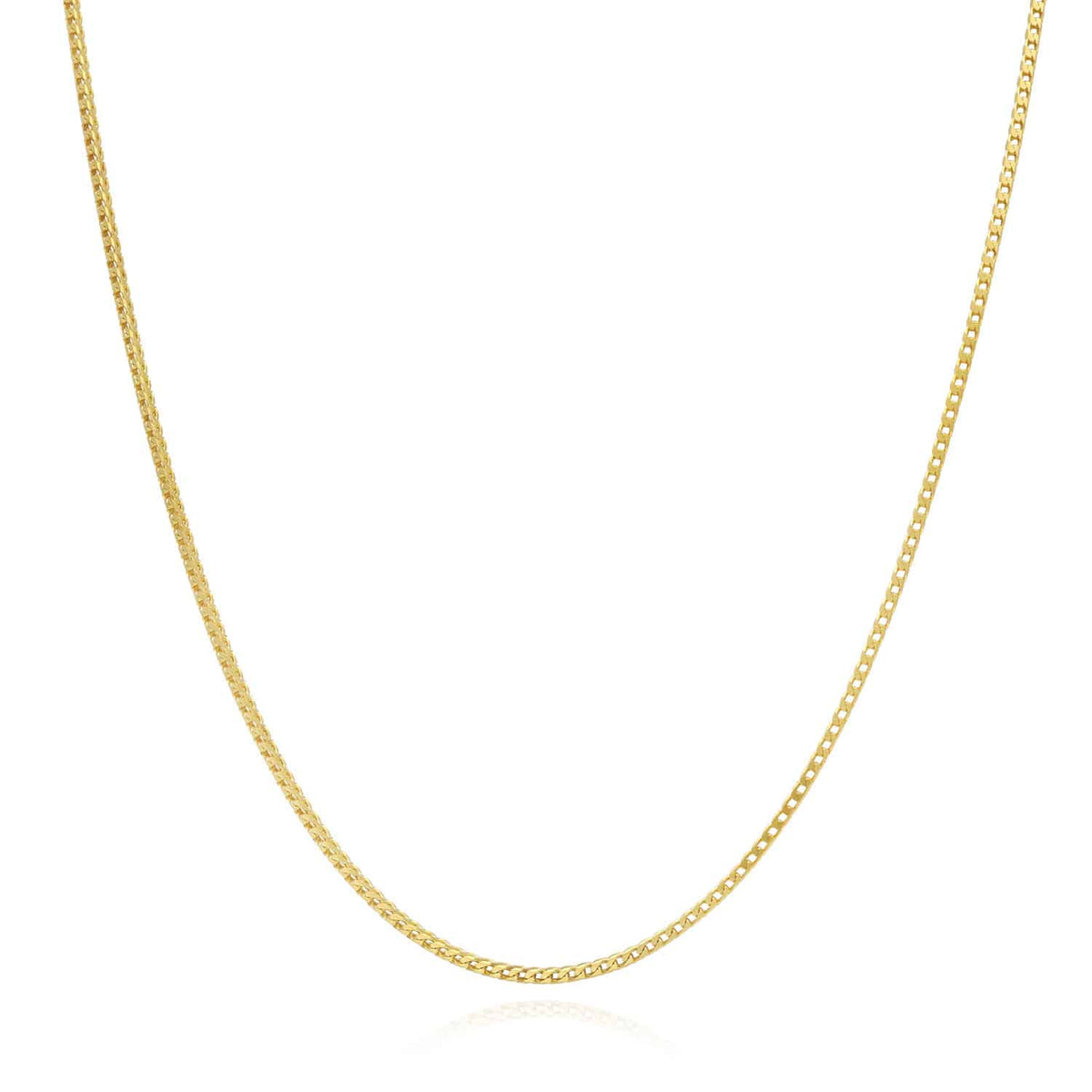Kids 14K Yellow Gold Over Silver 1.2mm Franco Chain (Solid Links) 16"-20"