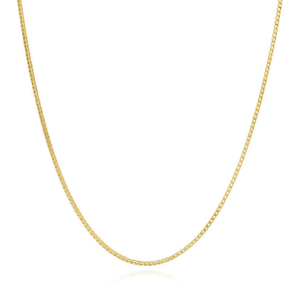 Kid's Solid 14K Yellow Gold Over Silver 1.2mm Franco  Chain Necklace 16"-20"