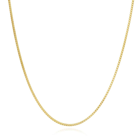 Kid's Solid 14K Yellow Gold Over Silver 1.2mm Franco  Chain Necklace 16"-20"