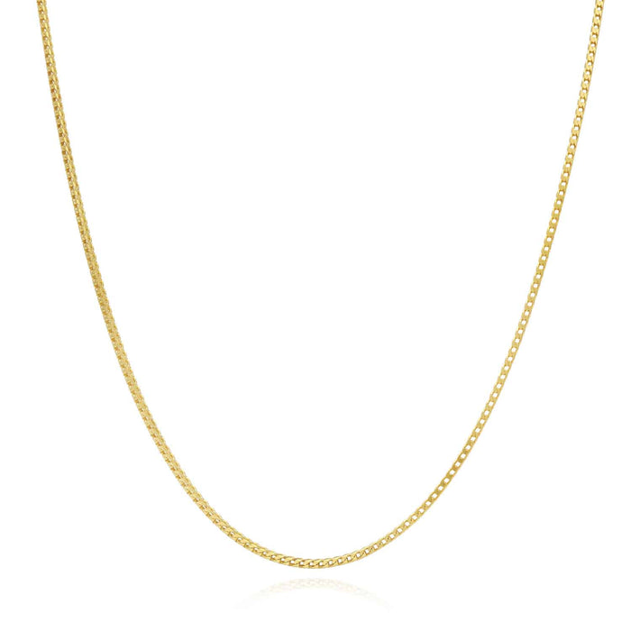 Kids 14K Yellow Gold Over Silver 1.2mm Franco Chain (Solid Links) 16"-20"