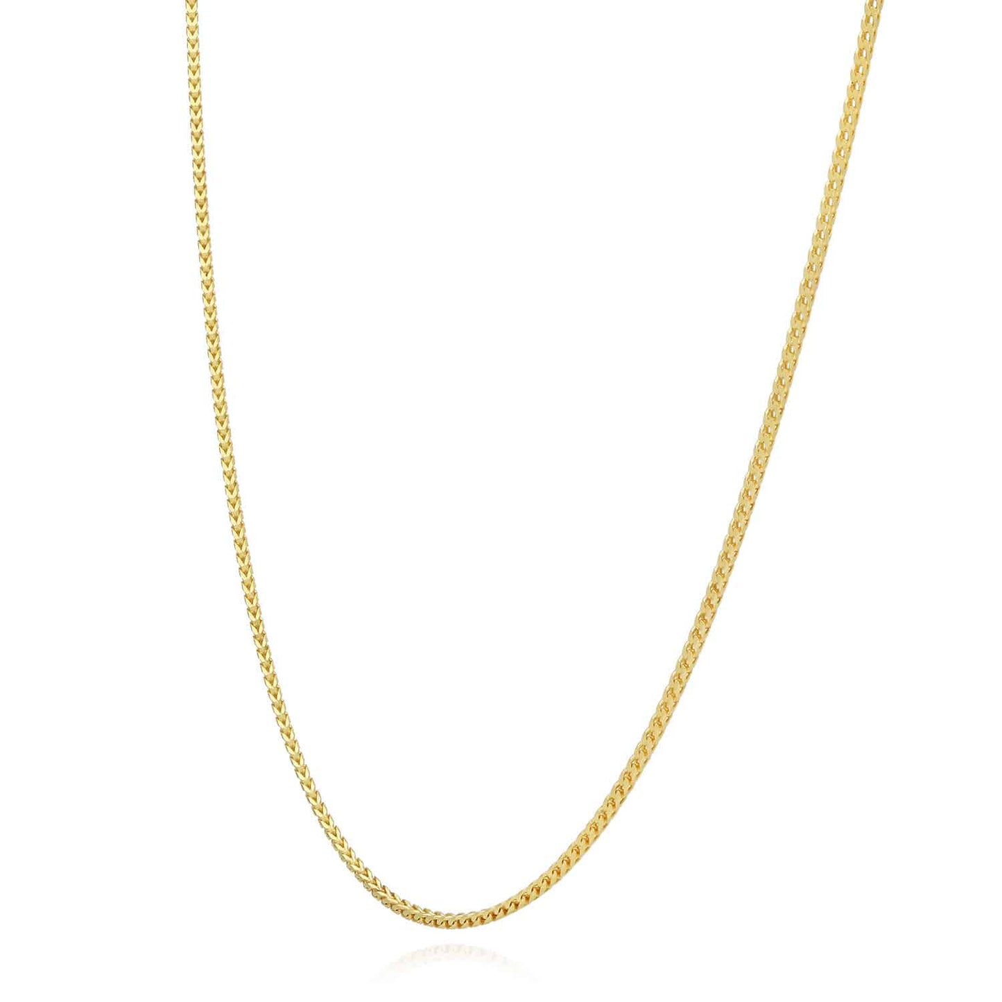Kid's Solid 14K Yellow Gold Over Silver 1.2mm Franco  Chain Necklace 16"-20"