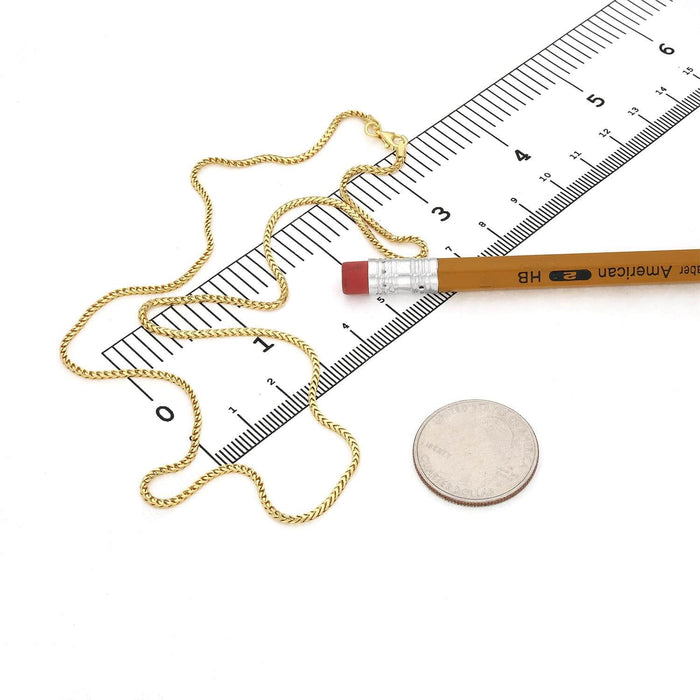 Kids 14K Yellow Gold Over Silver 1.5mm Franco Chain (Solid Links) 16"-20"