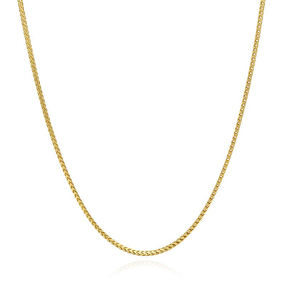 14K Yellow Gold Over Silver 1.5mm Franco Chain (Solid Links) 16"-30"