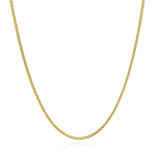 Kid's Solid 14K Yellow Gold Over Silver 1.5mm Franco  Chain Necklace 16"-20"
