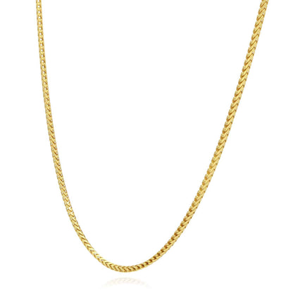 Kid's Solid 14K Yellow Gold Over Silver 1.5mm Franco  Chain Necklace 16"-20"