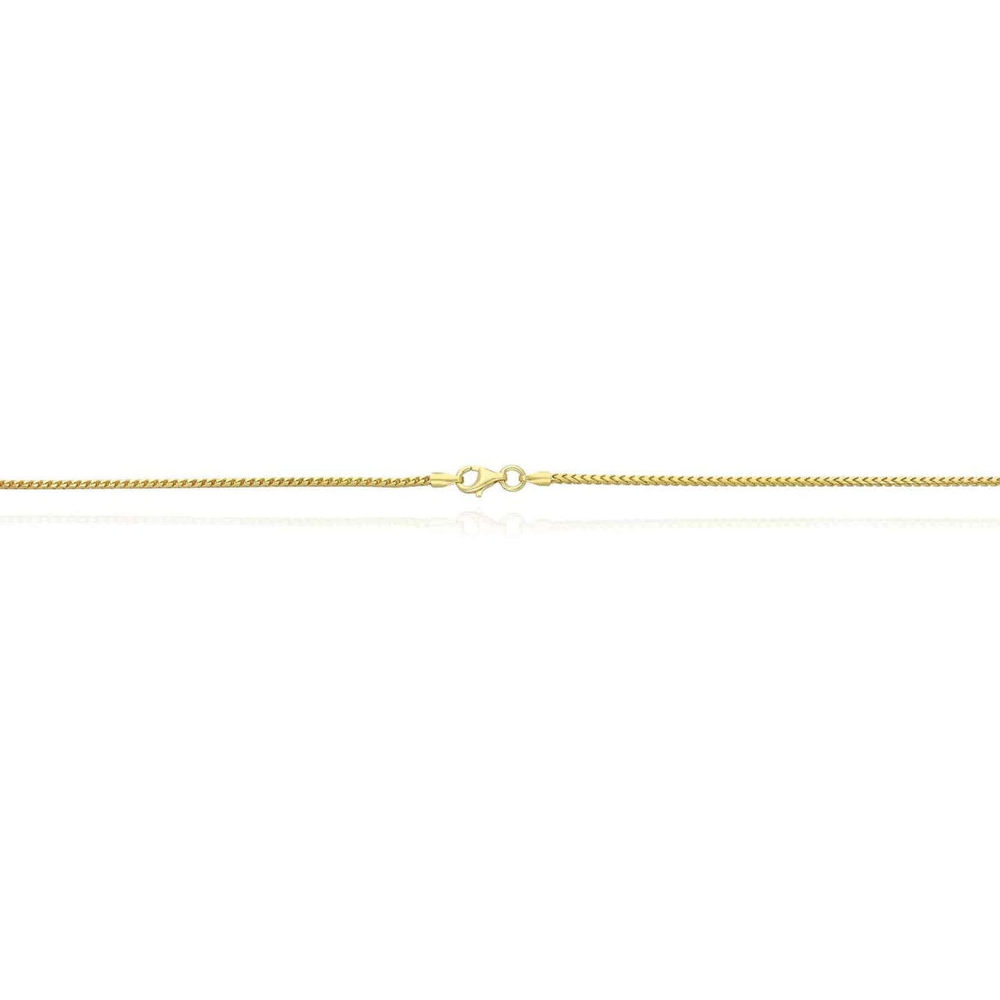 Kid's Solid 14K Yellow Gold Over Silver 1.5mm Franco  Chain Necklace 16"-20"