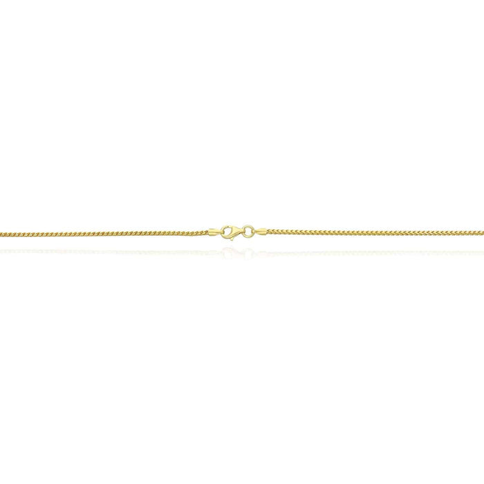 Kids 14K Yellow Gold Over Silver 1.5mm Franco Chain (Solid Links) 16"-20"
