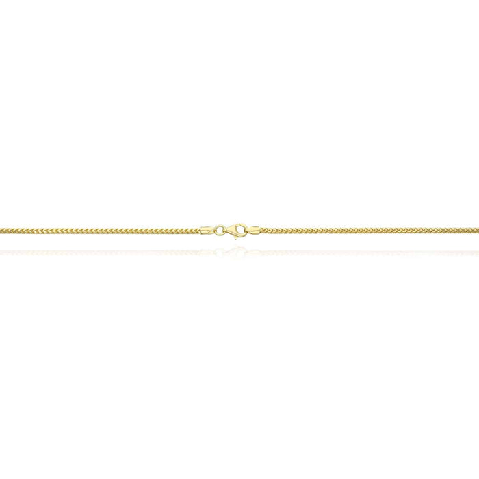 14K Yellow Gold Over Silver 1.8mm Franco Chain (Solid Links) 16"-30"