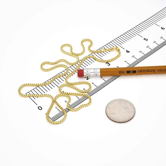 14K Yellow Gold Over Silver 1.8mm Franco Chain (Solid Links) 16"-30"