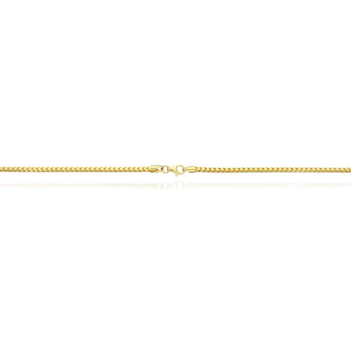 14K Yellow Gold Over Silver 2.5mm Franco Chain (Solid Links) 18"-30"