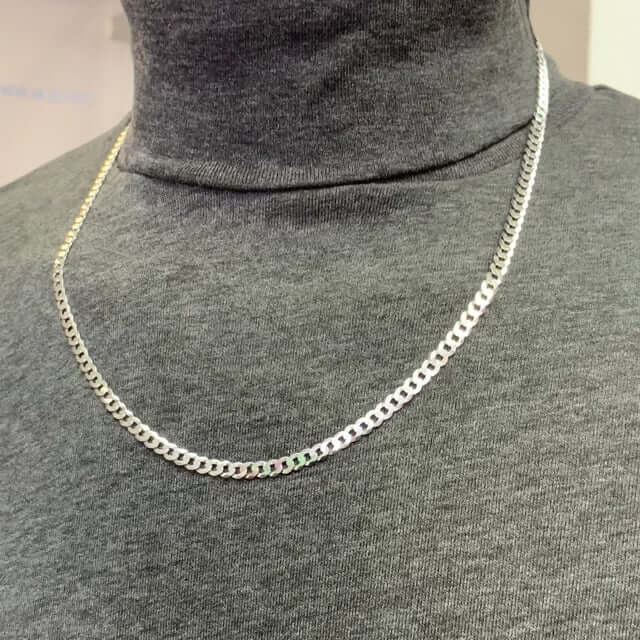 Sterling Silver 4.8mm Cuban Chain (Solid Links) 18
