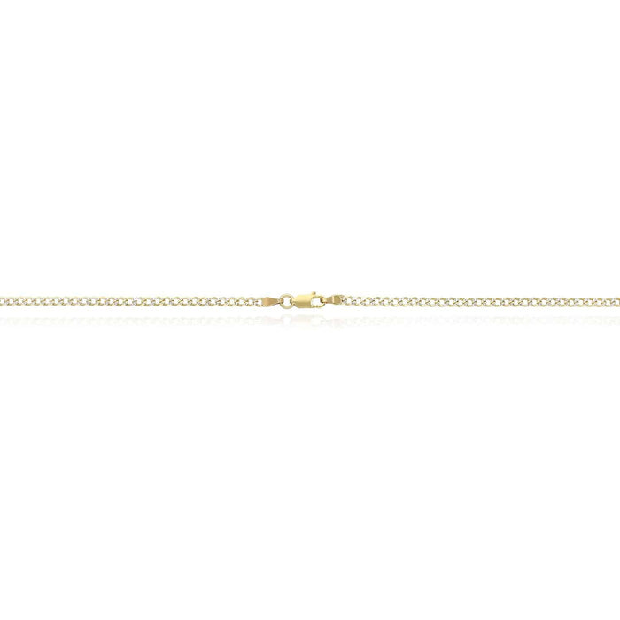 Kids 14K Gold Over Sterling Silver 2.7mm Diamond-Cut Cuban Curb Chain (Solid Links) 16"-20"