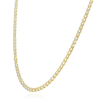 Kid's 14k Gold Over 925 Silver 2.7mm Diamond Cut Solid Cuban Curb Chain 16-20"
