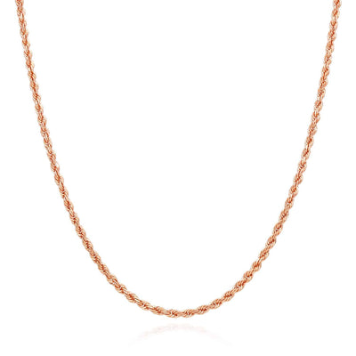 10K Rose Gold 2.2mm Rope Chain (Solid Links) 18"-22"