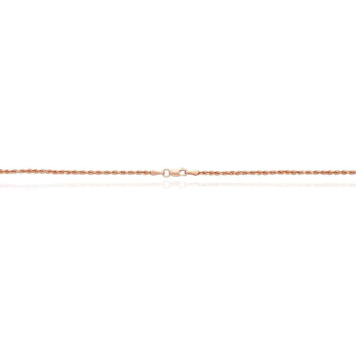 10K Rose Gold 2.2mm Rope Chain (Solid Links) 18"-22"