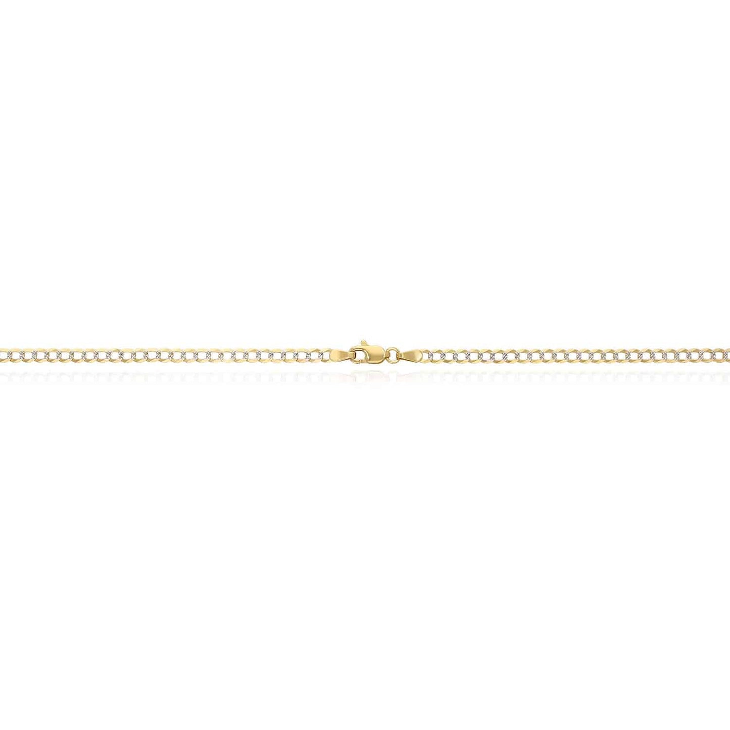 Kid's Solid 14K Yellow Gold 3mm Diamond Cut Pave Cuban  Chain 16"-20"