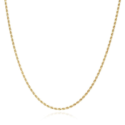 Kids 14K Yellow Gold 1.5mm Rope Chain (Solid Links) 16"-20"