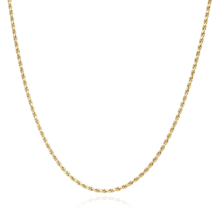 Kids 14K Yellow Gold 1.5mm Rope Chain (Solid Links) 16"-20"