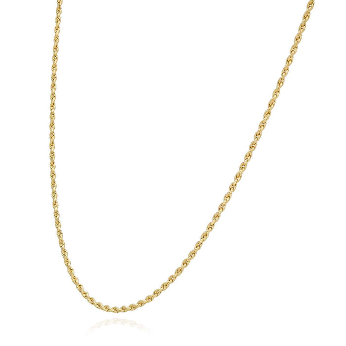 Kids 14K Yellow Gold 1.5mm Rope Chain (Solid Links) 16"-20"