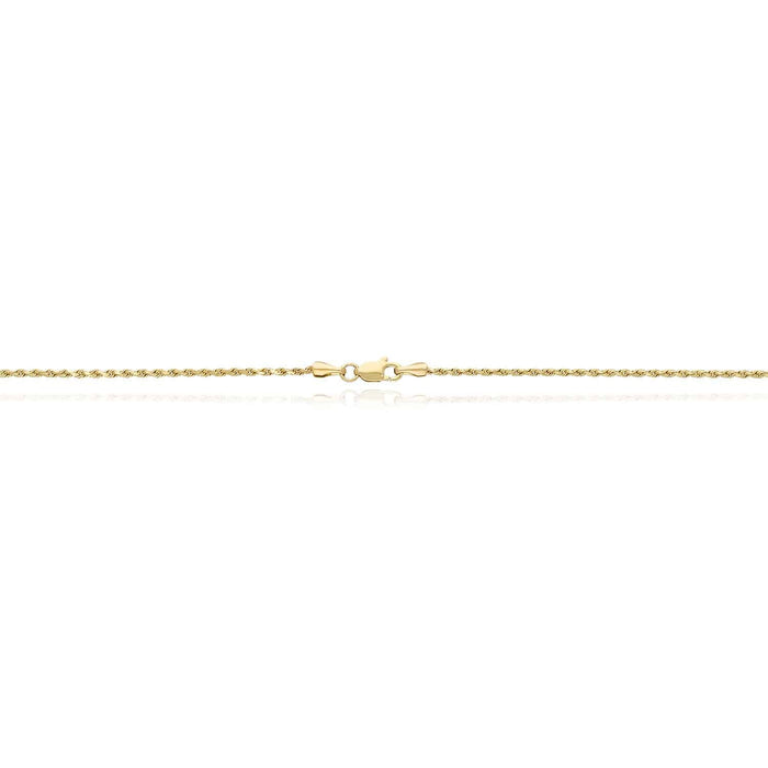 Kids 14K Yellow Gold 1.5mm Rope Chain (Solid Links) 16"-20"