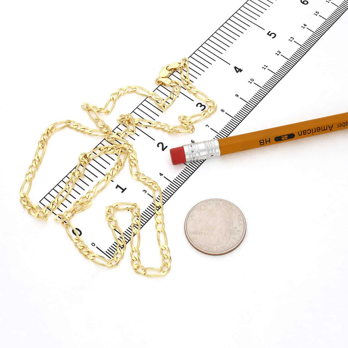14K Yellow Gold 3.7mm Figaro Chain (Solid Links) 18"-24"