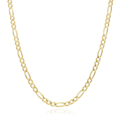 14K Yellow Gold 3.7mm Figaro Chain (Solid Links) 18"-24"