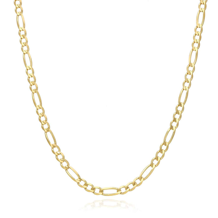 14K Yellow Gold 3.7mm Figaro Chain (Solid Links) 18"-24"