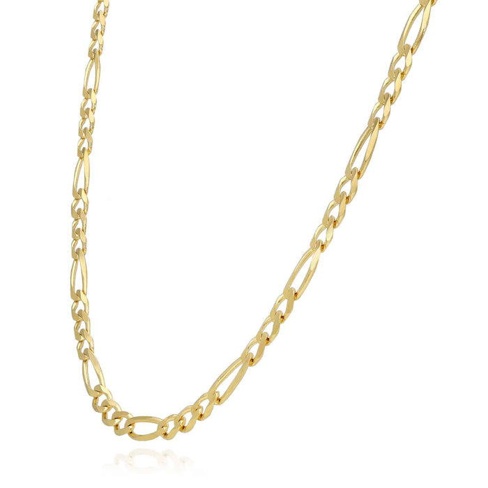 14K Yellow Gold 3.7mm Figaro Chain (Solid Links) 18"-24"