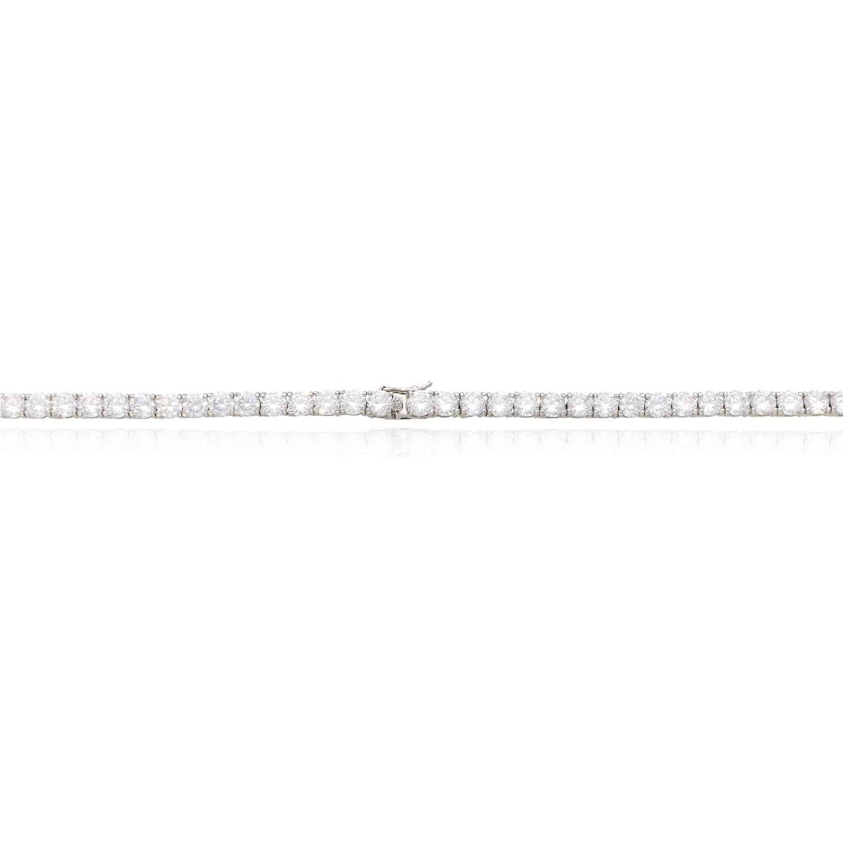 50CTW CZ 5mm Sterling Silver Tennis Necklace 16"-26"