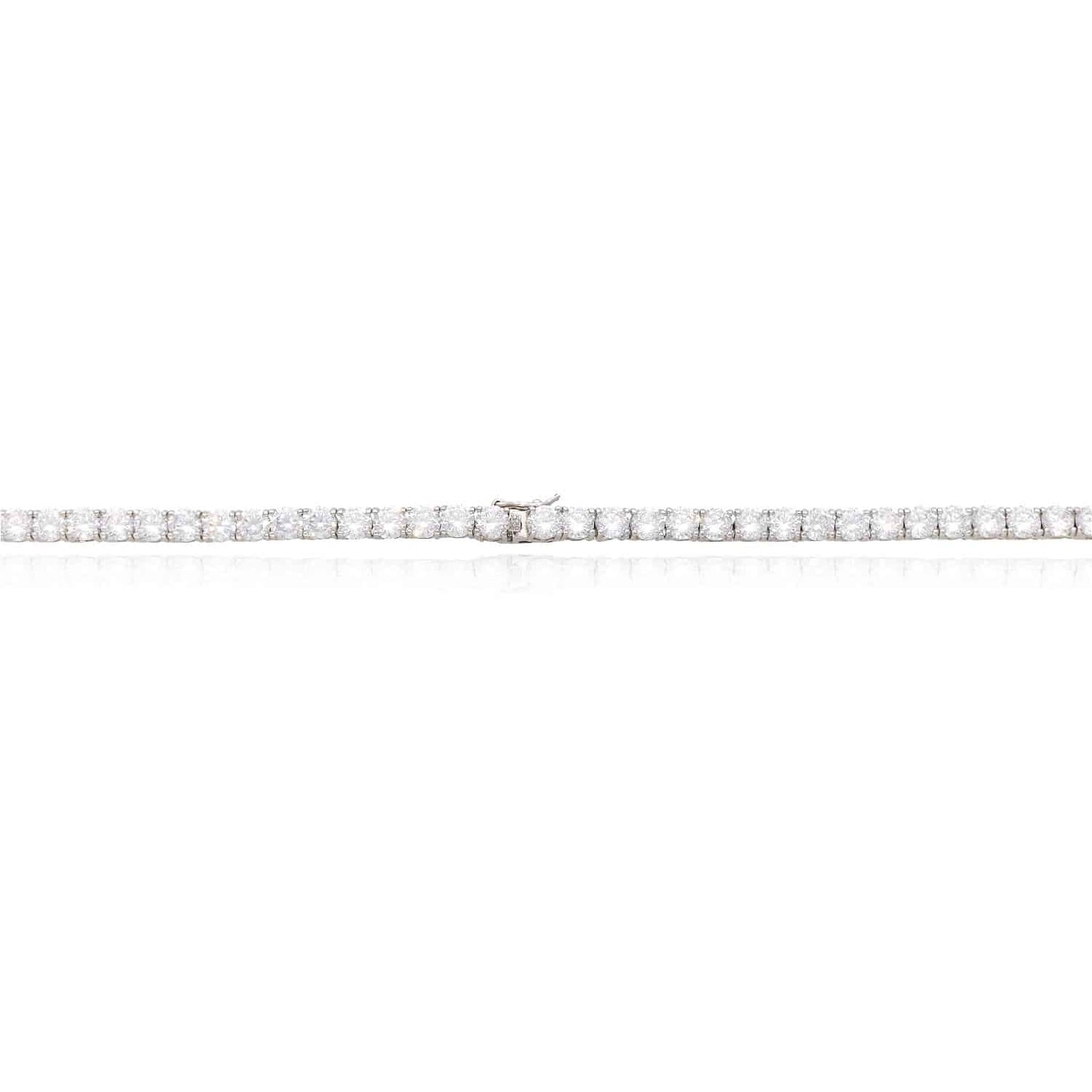 50CTW CZ 5mm Tennis Necklace 925 Sterling Silver 16-26"