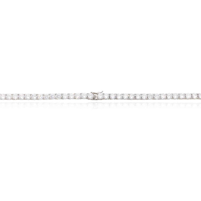50CTW CZ 5mm Sterling Silver Tennis Necklace 16"-26"