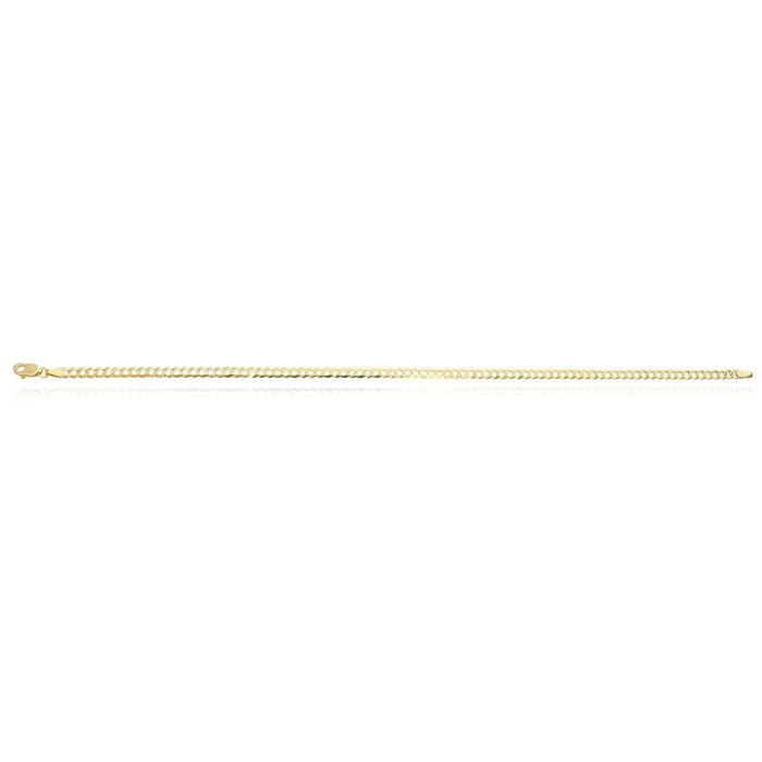 14K Yellow Gold 3.7mm Cuban Anklet (Solid Links) 10"