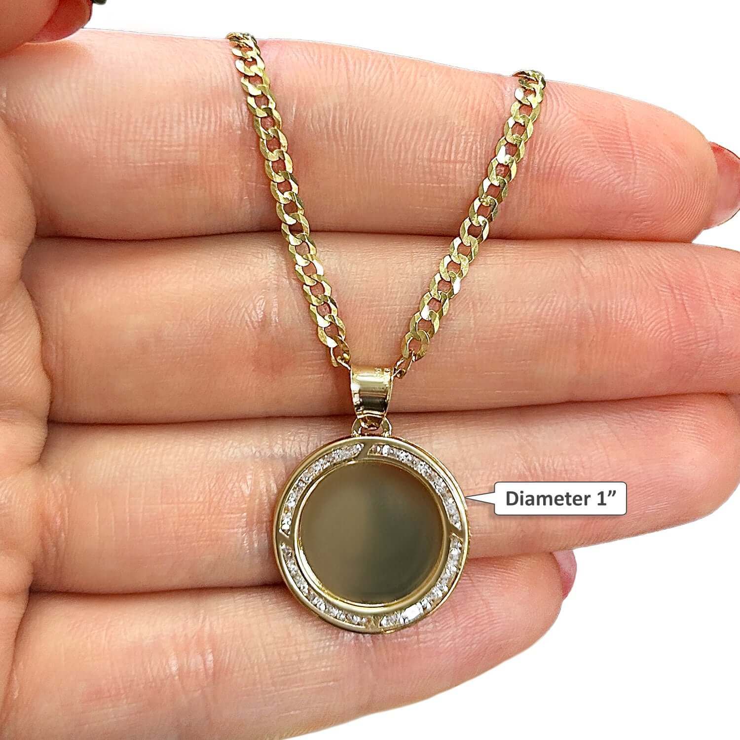 Memory Chain Real Gold 10k Yellow Gold Diamond Memory Pendant Ctw