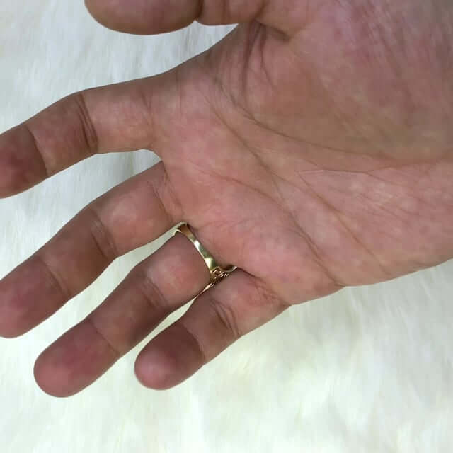 14K Two Tone Yellow White Gold Medusa Head Style Signet Ring