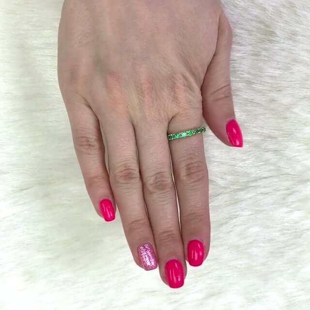 14K Gold Yellow 1.6Ct Sapphire 3mm Full Eternity Ring Band