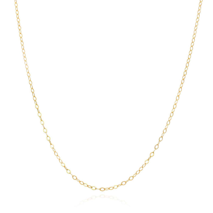 14K Yellow Gold 1.6mm Cable Chain (Solid Links) 14"-22"