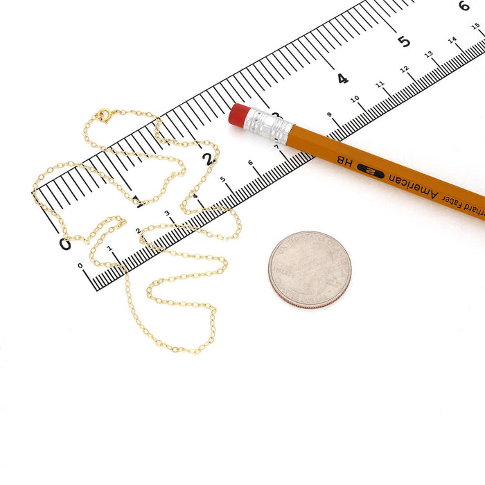 14K Yellow Gold 1.6mm Cable Chain (Solid Links) 14"-22"