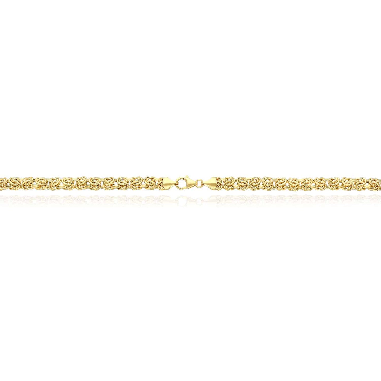 14K Yellow Gold 6mm Byzantine Necklace (Hollow) 17"