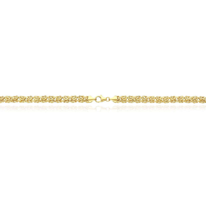 14K Yellow Gold 6mm Byzantine Necklace (Hollow) 17"