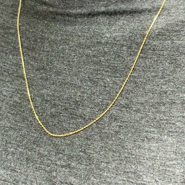 10K Yellow Gold 1mm Diamond-Cut Cable Chain (Solid Links) 16"-24"