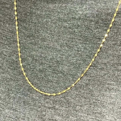 Solid 10K Yellow Gold 2mm Diamond Cut Italian Mirror Chain Necklace 16"-24"